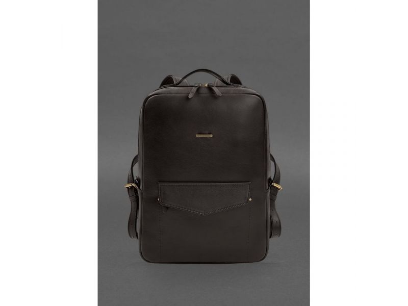 Кожаный городской рюкзак на молнии Cooper maxi темно-коричневый, фото 1