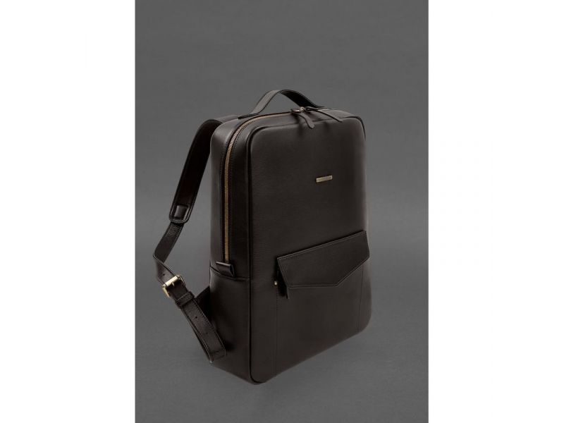 Кожаный городской рюкзак на молнии Cooper maxi темно-коричневый, фото 2