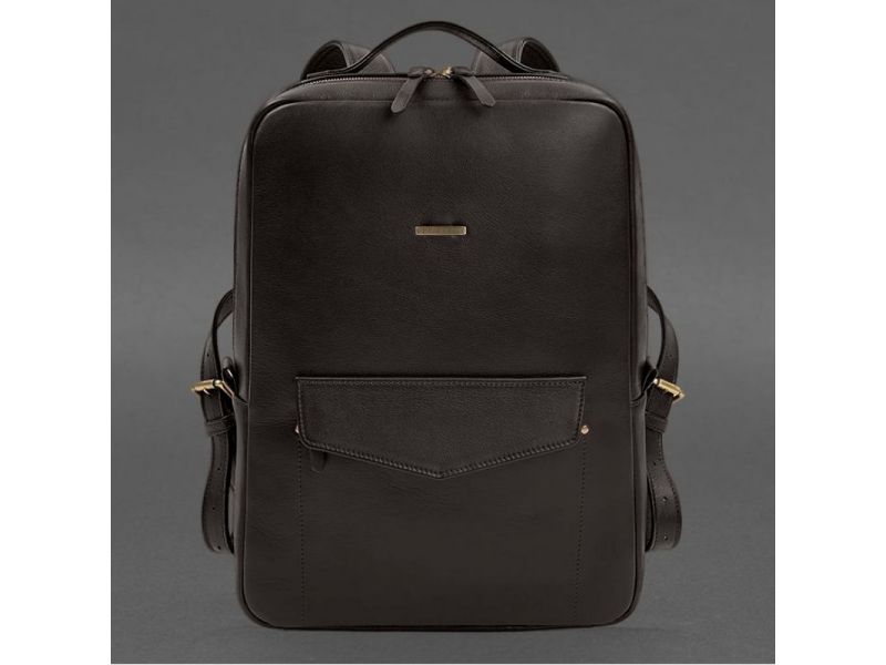 Кожаный городской рюкзак на молнии Cooper maxi темно-коричневый, фото 5