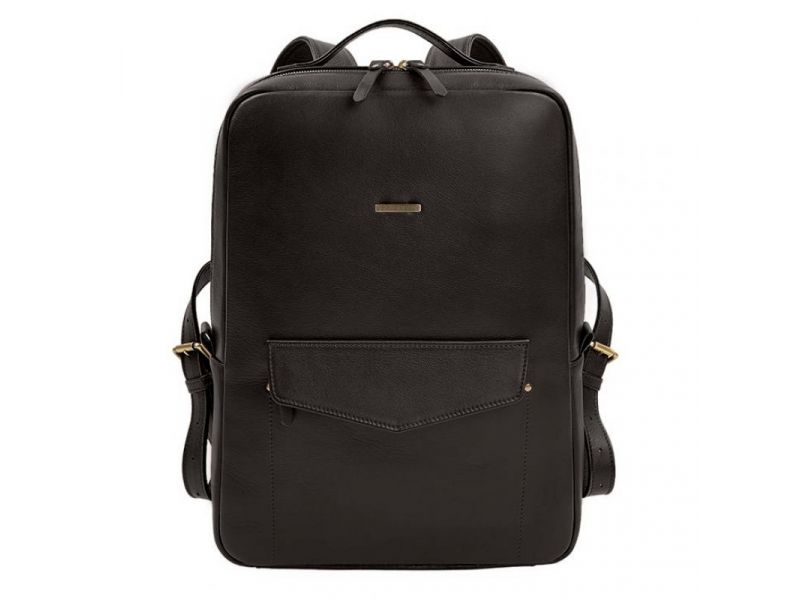 Кожаный городской рюкзак на молнии Cooper maxi темно-коричневый, фото 6