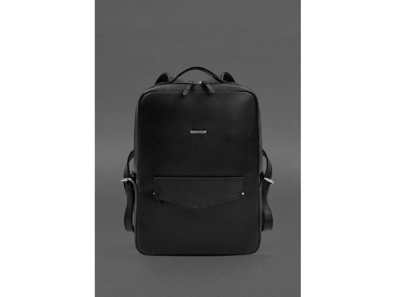 Кожаный городской рюкзак на молнии Cooper maxi черный, фото 1