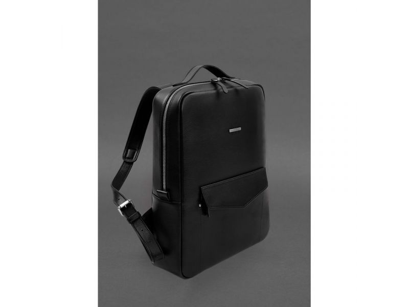 Кожаный городской рюкзак на молнии Cooper maxi черный, фото 2