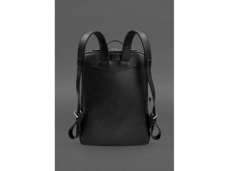 Кожаный городской рюкзак на молнии Cooper maxi черный, фото 3