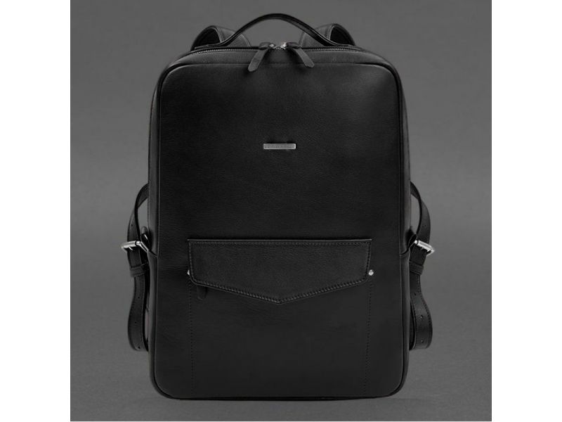 Кожаный городской рюкзак на молнии Cooper maxi черный, фото 5