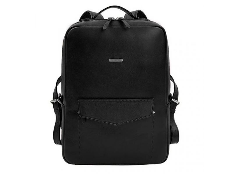 Кожаный городской рюкзак на молнии Cooper maxi черный, фото 6