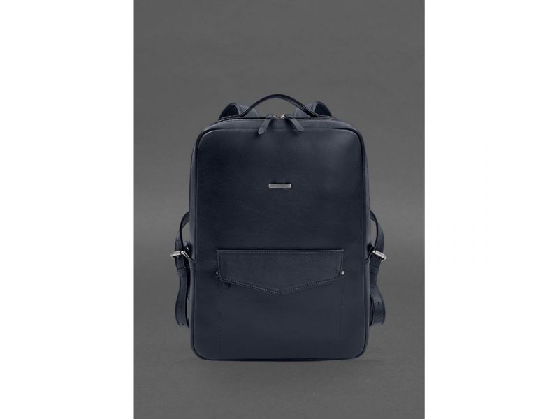 Кожаный городской рюкзак на молнии Cooper maxi синий, фото 1