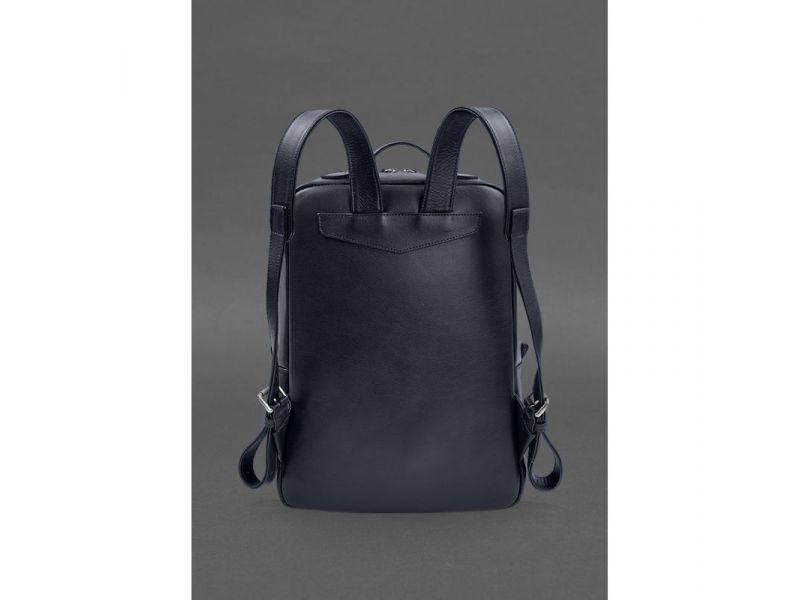 Кожаный городской рюкзак на молнии Cooper maxi синий, фото 3