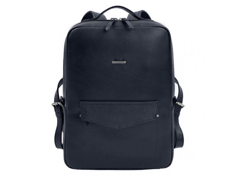 Кожаный городской рюкзак на молнии Cooper maxi синий, фото 6