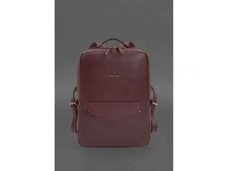 Кожаный городской рюкзак на молнии Cooper maxi бордовый, фото 1