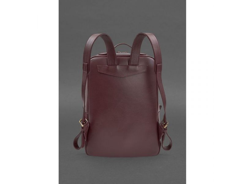 Кожаный городской рюкзак на молнии Cooper maxi бордовый, фото 3