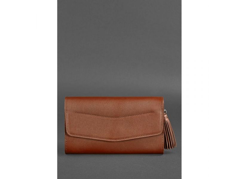 Женская кожаная сумка Элис светло-коричневая Краст, фото 1