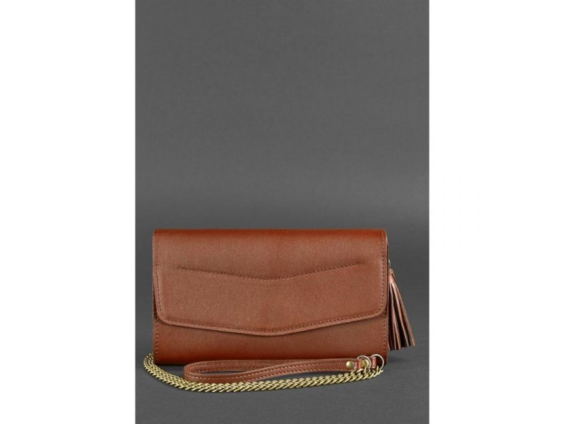 Женская кожаная сумка Элис светло-коричневая Краст, фото 2