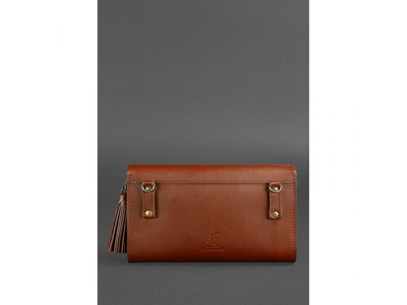 Женская кожаная сумка Элис светло-коричневая Краст, фото 5