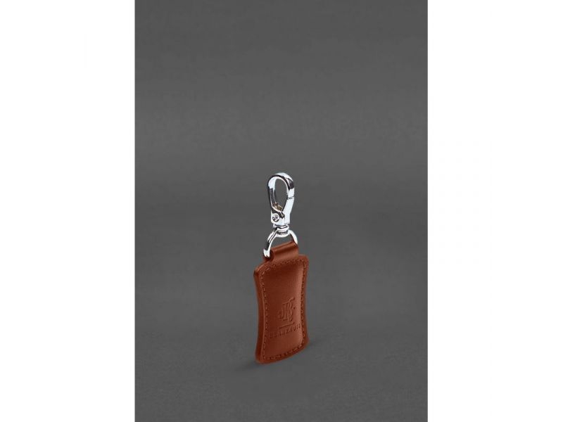 Кожаный брелок Premium Светло-коричневый, фото 2
