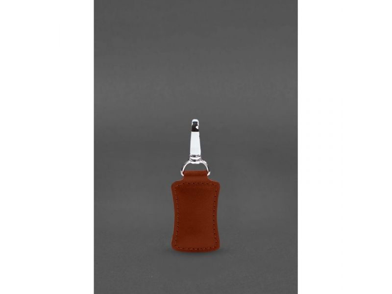 Кожаный брелок Premium Светло-коричневый, фото 3