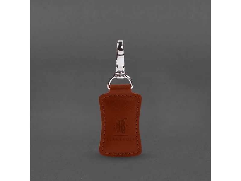 Кожаный брелок Premium Светло-коричневый, фото 4