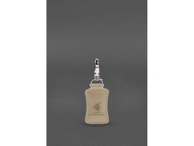 Кожаный брелок Premium Светло-бежевый, фото 1