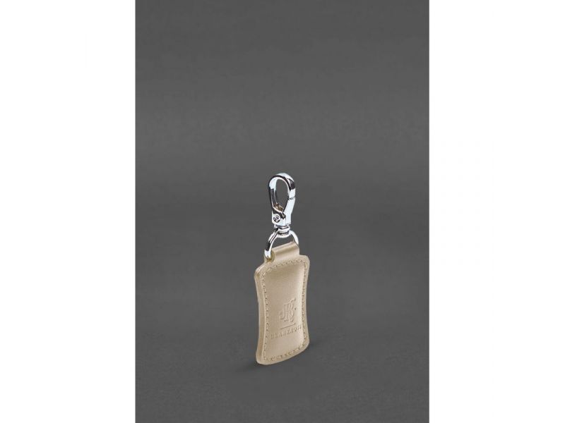 Кожаный брелок Premium Светло-бежевый, фото 2