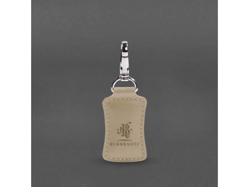 Кожаный брелок Premium Светло-бежевый, фото 4