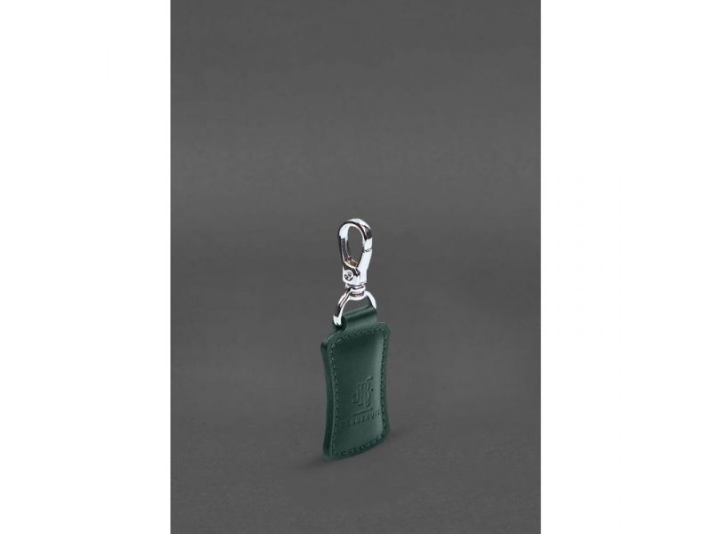Кожаный брелок Premium зеленый, фото 2