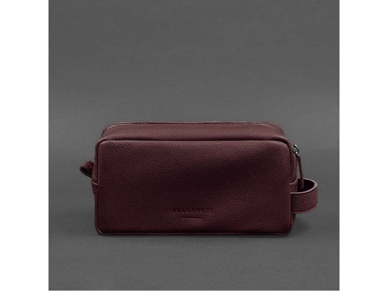 Кожаная косметичка-несессер 6.0 бордовый флотар, фото 5