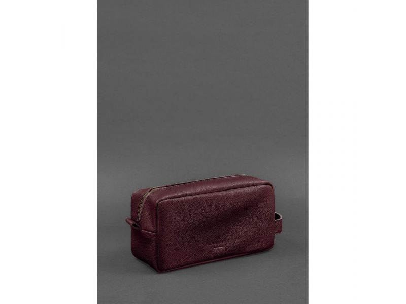 Кожаная косметичка-несессер 6.0 бордовый флотар, фото 2