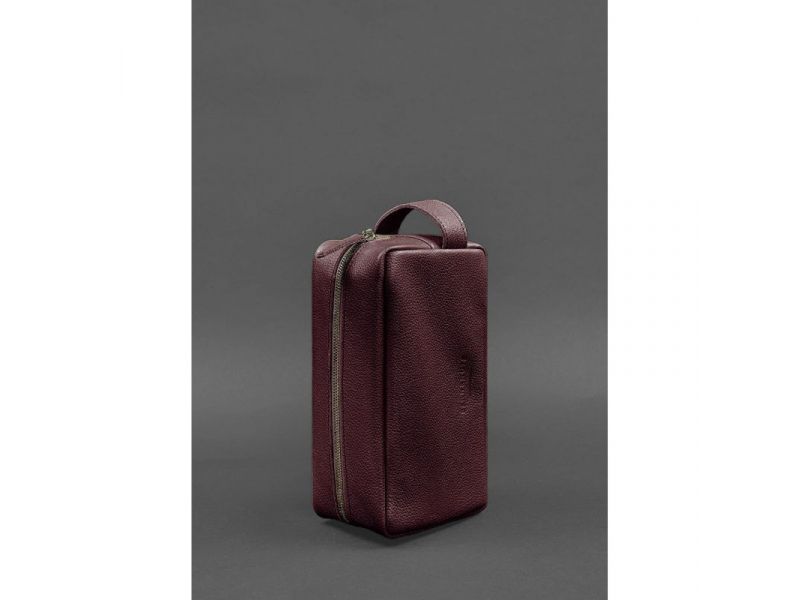 Кожаная косметичка-несессер 6.0 бордовый флотар, фото 3