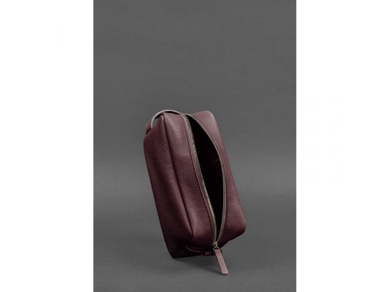 Кожаная косметичка-несессер 6.0 бордовый флотар, фото 4