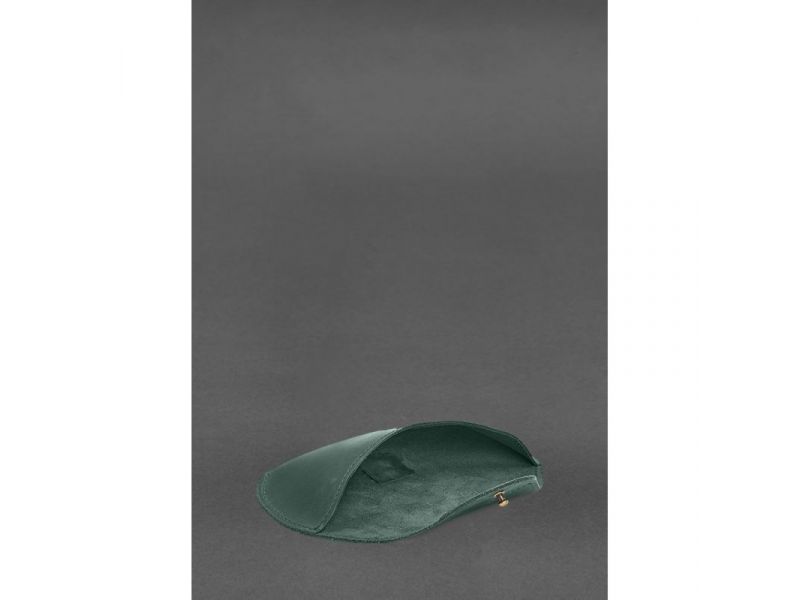 Кожаный чехол для очков с клапаном на резинке Зеленый Crazy Horse, фото 7