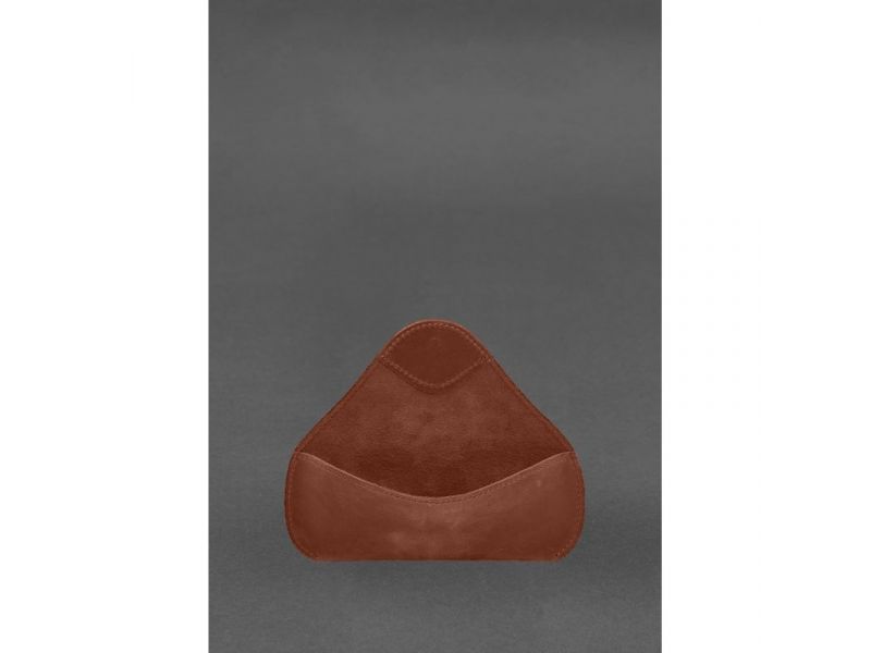 Кожаный чехол для очков с клапаном на резинке Светло-коричневый Crazy Horse, фото 4