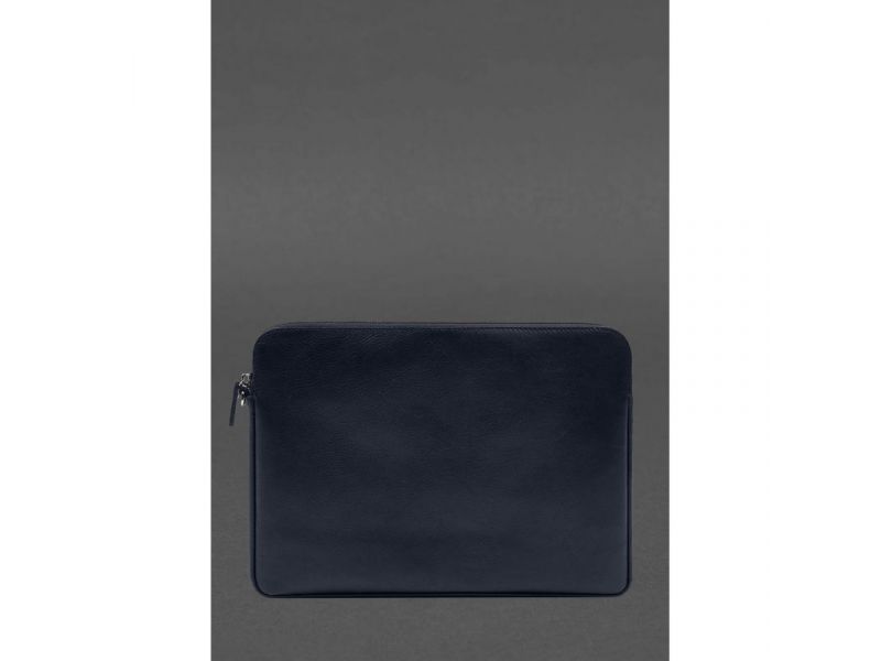 Кожаный чехол для ноутбука на молнии с карманом и петлей на руку Синий, фото 4