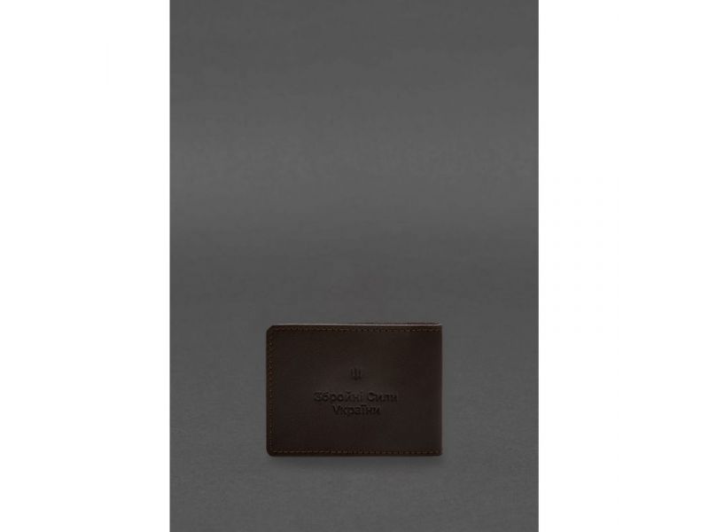 Кожаная обложка для удостоверения участника боевых действий (УБД) 2.2 темно-коричневый краст, фото 3