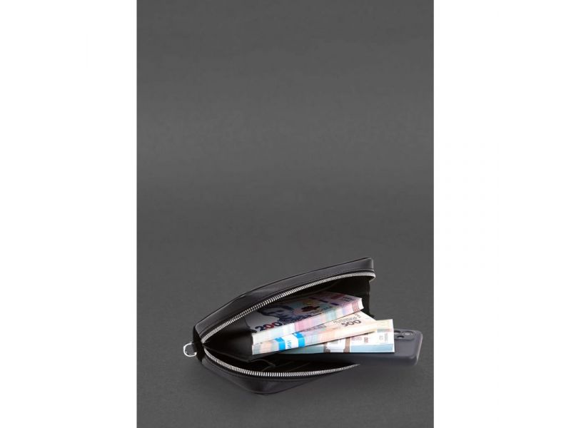 Кожаный  клатч-купюрник 4.0 черный краст, фото 2