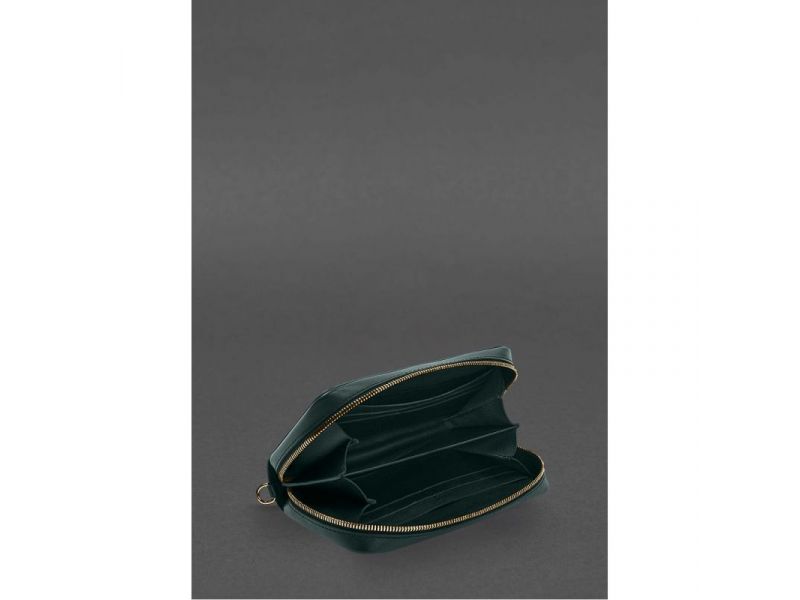 Кожаный  клатч-купюрник 4.0 зеленый краст, фото 4