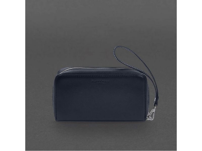 Кожаный  клатч-купюрник 4.0 синий краст, фото 6