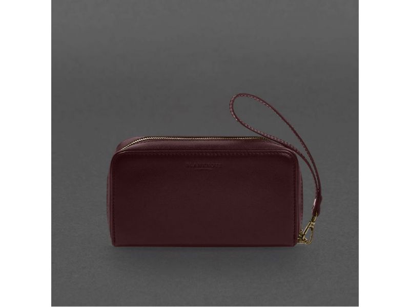 Кожаный  клатч-купюрник 4.0 бордовый краст, фото 6