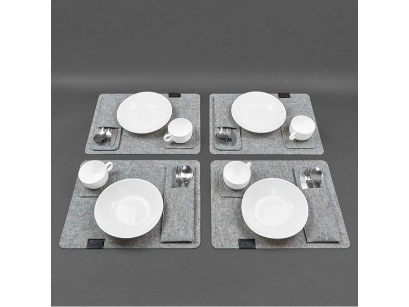 Фетровый набор для сервировки стола на 4 персоны черный, фото 4