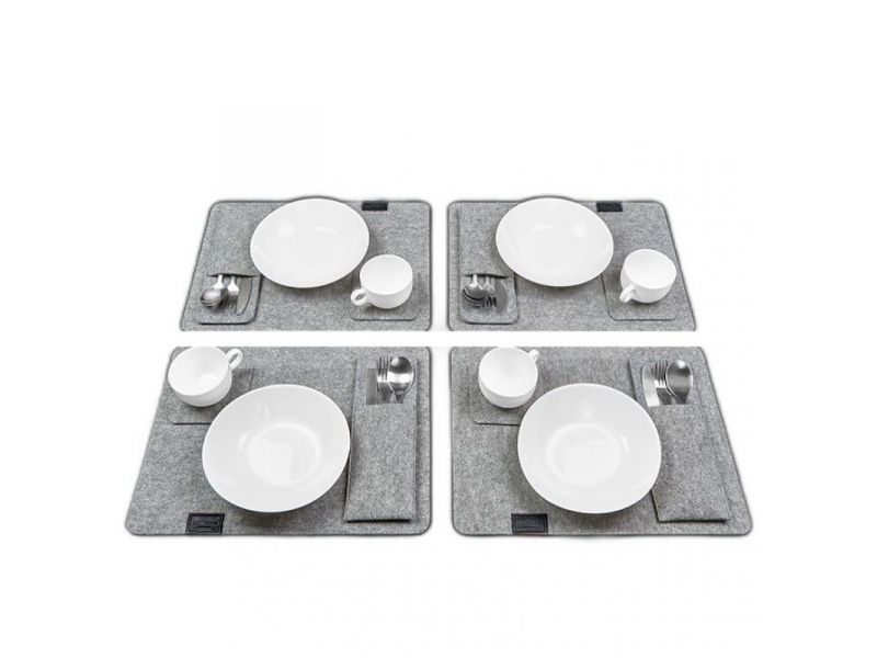 Фетровый набор для сервировки стола на 4 персоны черный, фото 5