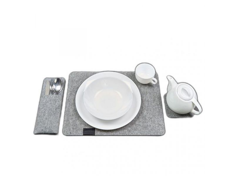 Фетровый набор для сервировки стола на 1 персону черный, фото 5