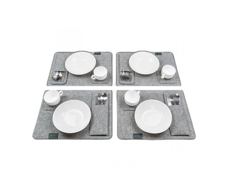 Фетровый набор для сервировки стола на 4 персоны зеленый, фото 5