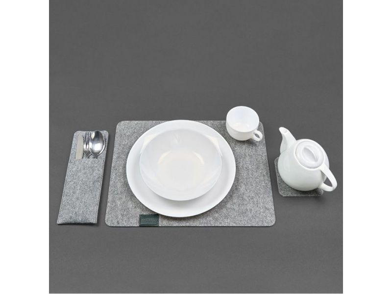 Фетровый набор для сервировки стола на 1 персону зеленый, фото 4