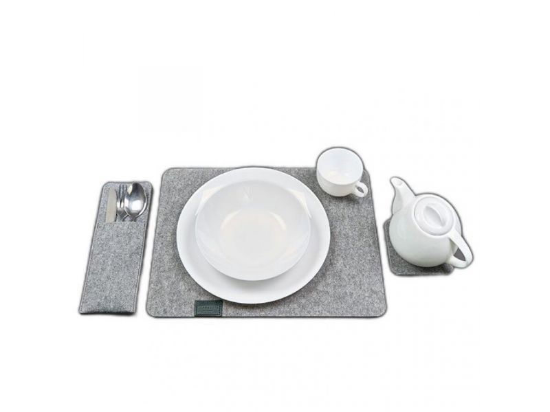 Фетровый набор для сервировки стола на 1 персону зеленый, фото 5