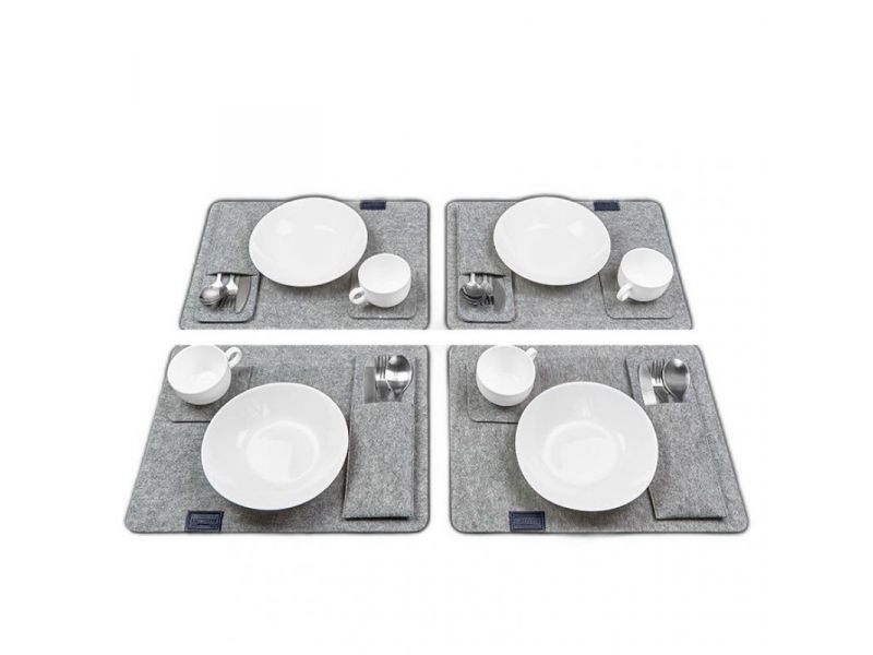 Фетровый набор для сервировки стола на 4 персоны синий, фото 5