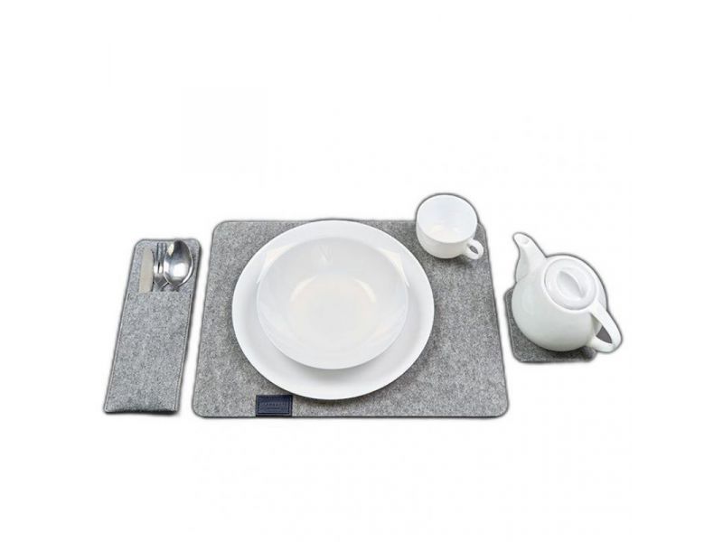 Фетровый набор для сервировки стола на 1 персону синий, фото 5