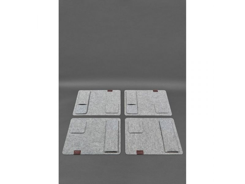 Фетровый набор для сервировки стола на 4 персоны бордовый, фото 2