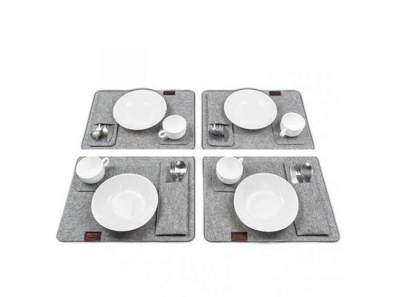 Фетровый набор для сервировки стола на 4 персоны бордовый, фото 5