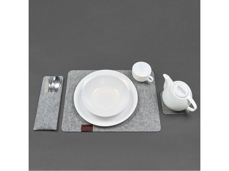 Фетровый набор для сервировки стола на 1 персону бордовый, фото 4