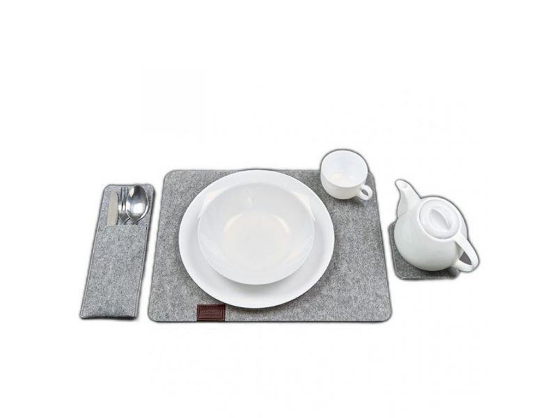 Фетровый набор для сервировки стола на 1 персону бордовый, фото 5