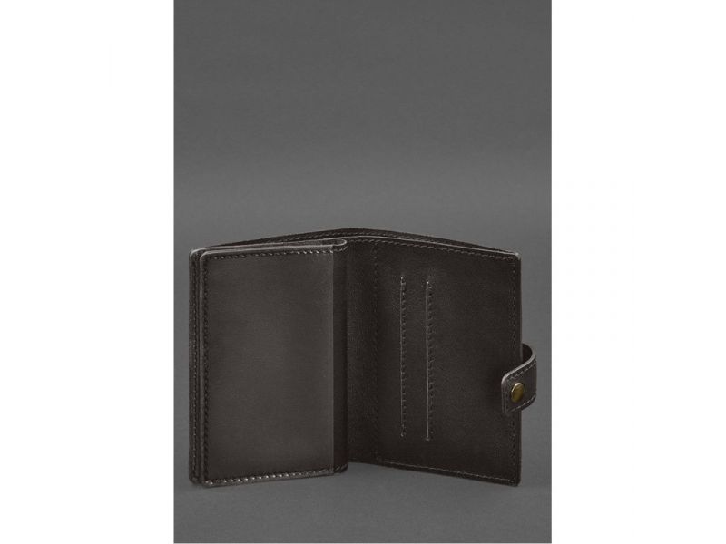 Кожаная обложка-портмоне для военного билета офицера запаса (узкий документ) Темно-коричневый, фото 5