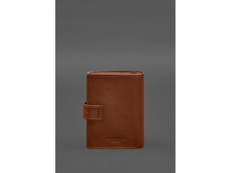 Кожаная обложка-портмоне для военного билета офицера запаса (узкий документ) Светло-коричневый, фото 7